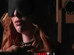 Imagine these redhead milfs bound and blindfolded on the bed, their big tits exposed for rough play.