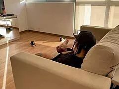 my stepmother caught me masturbating and took my virginity with her wet pussy