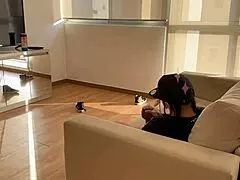 my stepmother caught me masturbating and took my virginity with her wet pussy