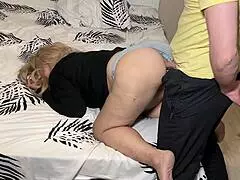 Stepmom's big ass in old panties craves intense anal pleasure