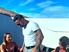 vittoria and pam, two european goddesses, share a cock in a threesome