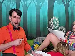 ryan keely and river lynn dominate tommy pistol in puppet show