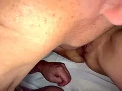 amateur wife’s pink shaved pussy explored 84 days after losing virginity in close-up