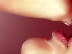 Japanese step mom helps son with big cock blowjob session