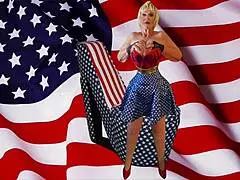 Granny America Licks and Fucks with Vibrator in Fourth of July Orgasms