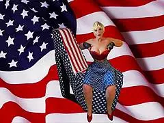 Granny America Licks and Fucks with Vibrator in Fourth of July Orgasms