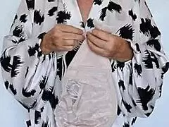 From beige to mint, busty granny MariaOld’s lingerie fashion shines. Her style journey inspires!