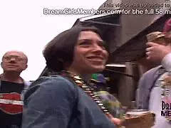 look at those tits flashing nude on mardi gras as the freaks come out for fat tuesday party