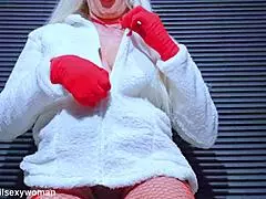 Hot mature blonde shows natural tits and tasty hairy pussy close up. Her clitoris begs for attention!