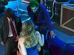 Big boob superheroines contrast with horny heroes in group fucking scenes