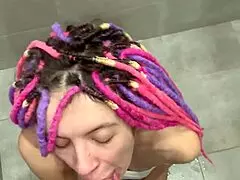 i can't believe the huge squirt after his cumshot and eating sperm at home!