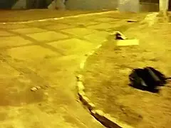 facial cumshot at soccer field, nearly caught in action