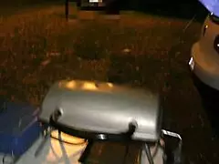 Trashy kiwi milf trailer flaunts herself in blatant public display at local holiday park