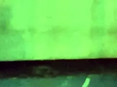 facial cumshot at soccer field, nearly caught in action