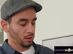 redhead big tittied milf fixes it guy's cock while he fixes her computer pov handjob 😈