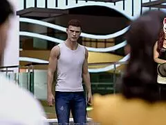 ms. denvers in her teacher costume with big tits