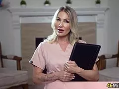 Andi Avalon, the ultimate milf nurse, jerks patients off fast for samples.