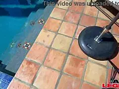 brunette milf shay sight has a wet orgasm by the pool