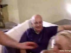 Amateur MILF Wife Gives Handjob While Swinging!