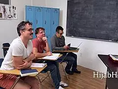 Wow! Classroom Lust for Hijab Milf Teacher Explodes Fast!
