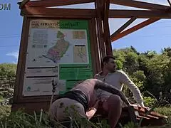 He bends me over on the roadside for a wild public ride