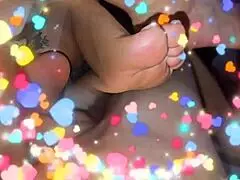 My stepmom tries on sexy lingerie, revealing her chubby legs and feet in close up