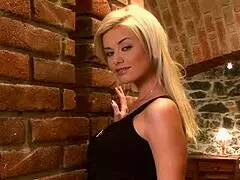 caylian curtis beautiful blonde in lingerie plays with shaved pussy :)