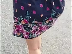yo, check this madura in a skirt flashing upskirt on the street, ends up giving it all!