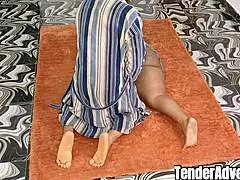 horny milf gets creampied on floor