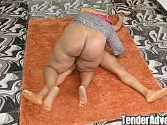 horny milf gets creampied on floor