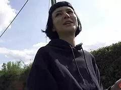 German Scout - Tall Skinny French Girl Delfine Dahlia Picked Up for Casting Quickie