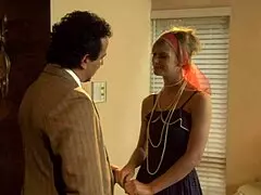 milf brooke banner relaxes with an older man on the bed