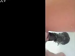 Latina Milf Toys Shaved Pussy With Dildo