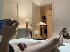 My stepmom and I prepare for dinner while husband relaxes, flashing his cock outdoors.