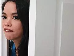 Stepmother in lingerie gets intense pounding from stepsons cock in gym pov