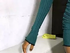 Ebony slender milf gets fucked hard, cum on ass, wet pussy dripping