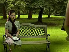 In fishnets, she gets her shaved pussy licked and ass pounded hard