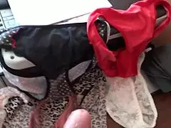 jerking off into wife's used panties feels so good