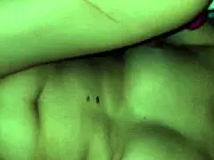 this milf passionately masturbates with a sex toy closeup, kissing