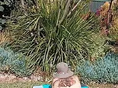 maturemons showing off huge shaved pussy lips in secret garden close-up!