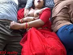 the desi indian stepmom fucks her stepson in missionary with dirty talk for a quickie creampie