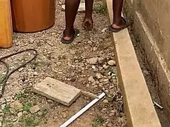 He bends me over for outdoor doggystyle fuck