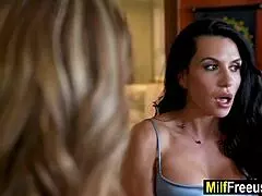 Young stepson gets to free use stepmom and her best friend in wild threesome action.