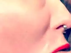 milf deepthroats cock with lots of spit and close up sucking