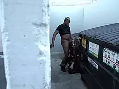 andi ray works rome major's huge rod. sneaky bjs behind alley dumpster hint at more.