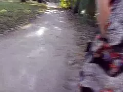 hairy mature flashing her bits in the park today 😜