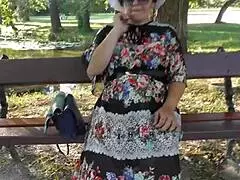 hairy mature flashing her bits in the park today 😜