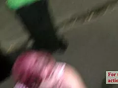 kiwi milf faces public embarrassment in the busy street while taking out the rubbish.