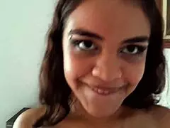 I can't believe the morena stepsister is sucking that cock like a pervert in cowgirl