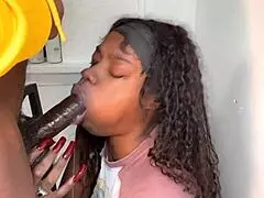 Keisha Minaj Eagerly Sucks Her Stepbrother's Massive 11-Inch Black Cock